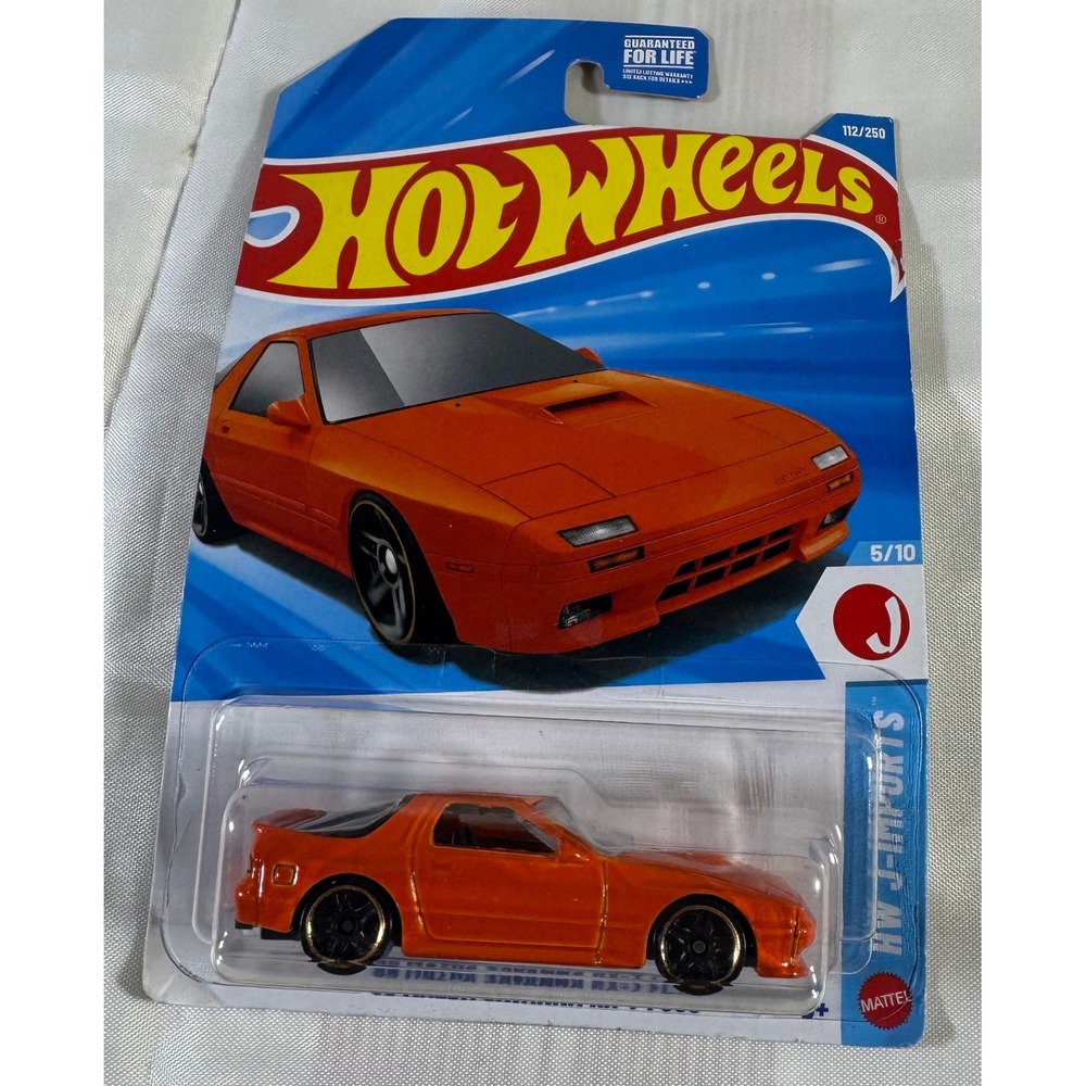 Hot Wheels 1989 Mazda RX-7 Orange HW J-Imports 112/250 HNK44 2023 Diecast Car